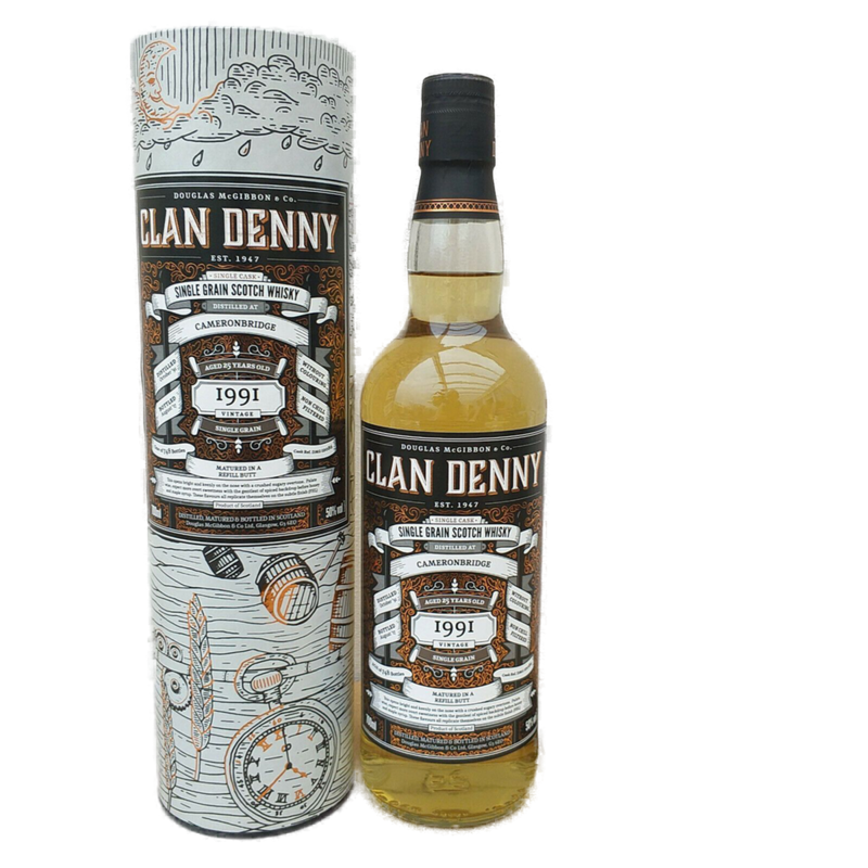 Douglas McGibbon Clan Denny Vintage 1991 Single Grain Scotch Whisky 50% VOL. (1x0,7ltr.) OVP Douglas McGibbon Clan Denny Vintage 1991 Single Grain Scotch Whisky 50% VOL. (1x0,7ltr.) OVP
