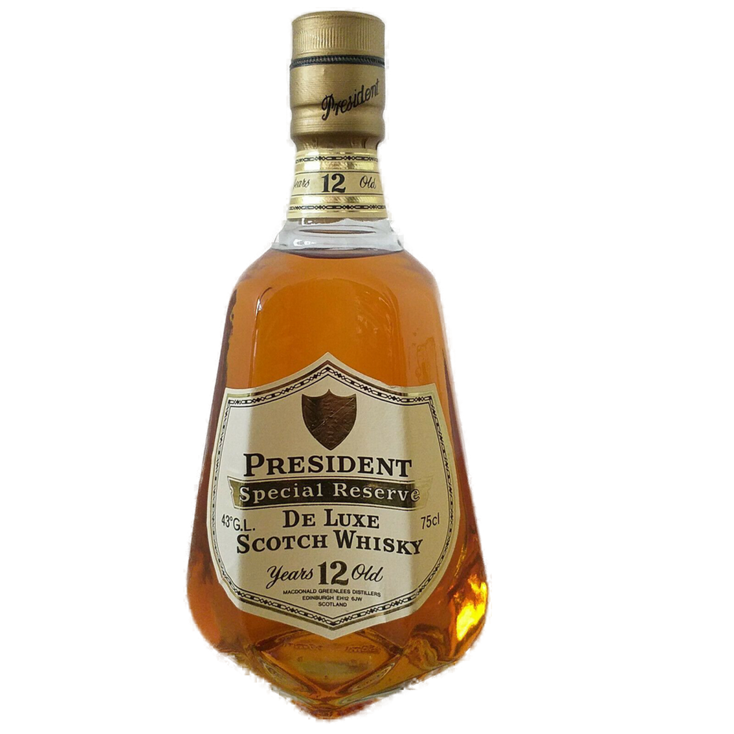 President Special Reserve De Luxe Scotch Whisky Scotland 43% VOL.  (1x0,75ltr.) '70er/'80er Jahre 'Lagerspuren evtl. vorhanden'
