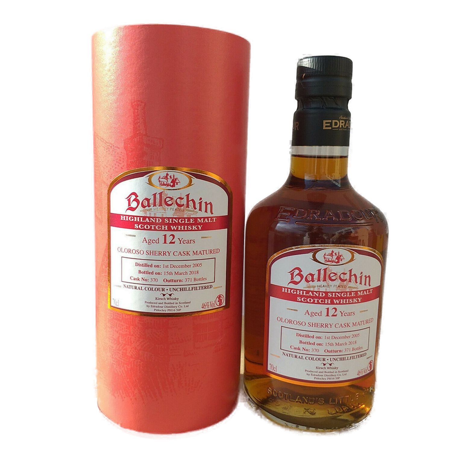 ​Ballechin 12 Years Oloroso Sherry Cask Matured Highland Single Malt Scotch Whisky 46% VOL. (1x0,7ltr.) OVP