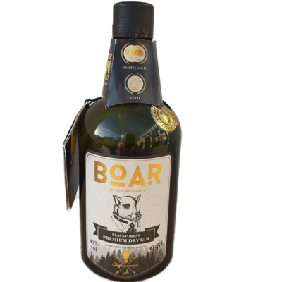 Boar 2019 Blackforest Premium Dry Gin 43% VOL. (1x0,5ltr.) Batch No. 26 Boar 2019 Blackforest Premium Dry Gin 43% VOL. (1x0,5ltr.) Batch No. 26