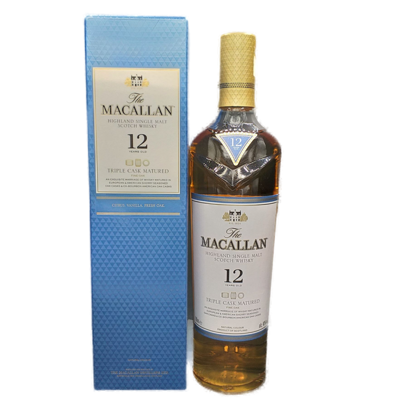 The Macallan 12 Jahre Triple Cask Single Malt Scotch Whisky 40% VOL. (1x0,7ltr.) OVP