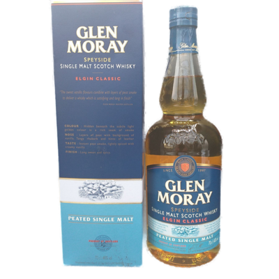 Glen Moray Elgin Classic Peated Single Malt Scotch Whisky 40% VOL. (1x0,7ltr.) OVP Glen Moray Elgin Classic Peated Single Malt Scotch Whisky 40% VOL. (1x0,7ltr.) OVP