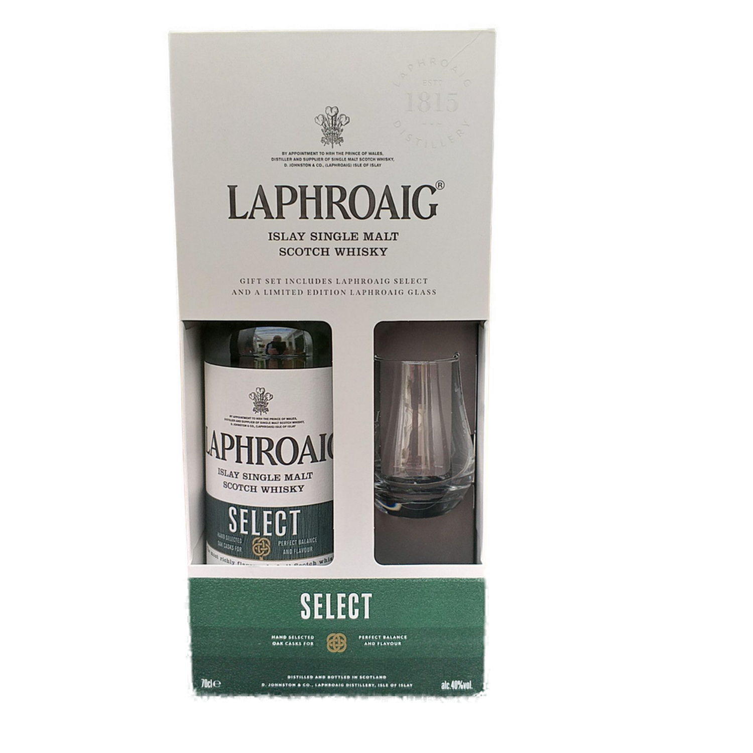 Laphroaig Select Islay Single Malt Scotch Whisky Scotland 40% VOL.  (1x0,7ltr.) inkl. Limited Edition Glas OVP