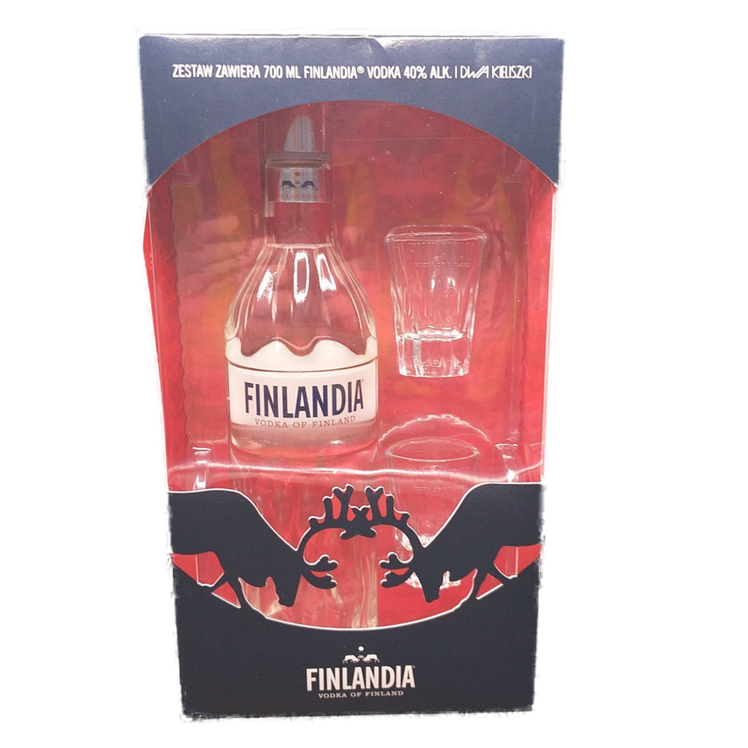Finlandia Vodka of (1x0,7ltr.) Finlandia Original 2 VOL. Finland inkl. -Gläser 40