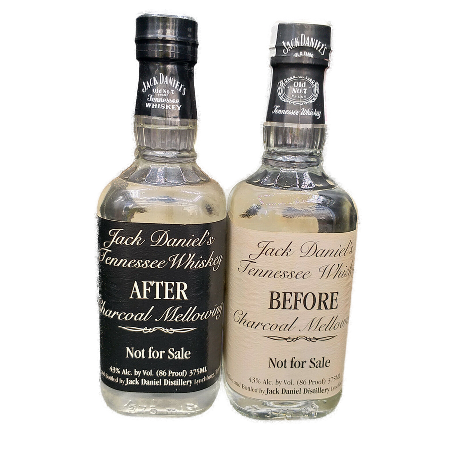 Jack Daniel's Tennessee Whiskey 'Before' und 'After' Charcoal Mellowing USA  43% VOL. (je Flasche 375 ml) SET