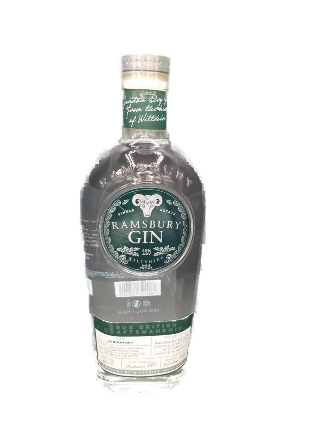 Ramsbury 2016 London Dry Gin 40% VOL. (1x0,7ltr.)