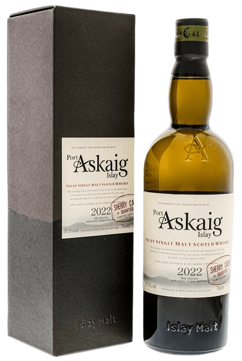 Port Askaig Sherry Cask Quarter 2022 Special Dihaoine Dubh Edition 57,1% VOL. Islay Single Malt Scotch Whisky (1x0,7ltr.) inkl. Giftbox