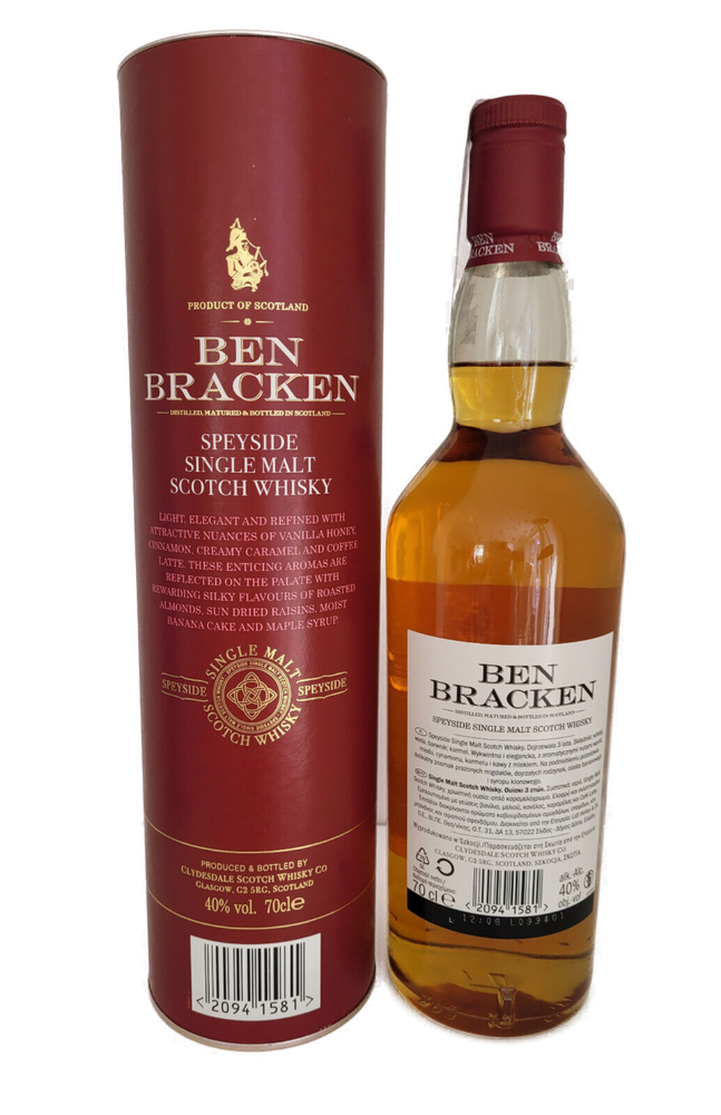 Ben Bracken Speyside Single Malt Scotch Whisky Scotland 40% VOL.  (1x0,7ltr.) OVP