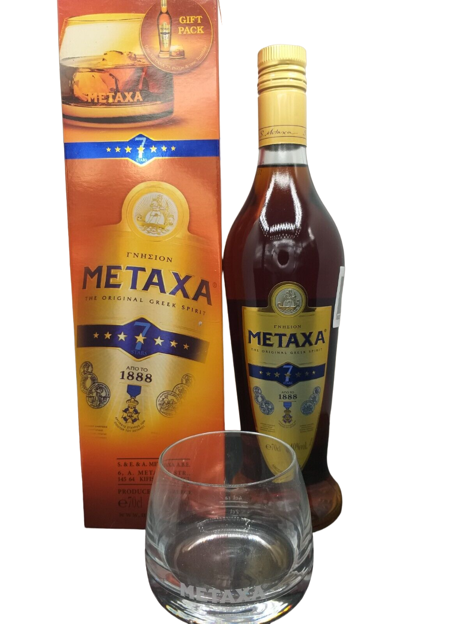 Metaxa 7 Sterne Amphora 40% VOL. (1x0,7ltr.) inkl. 1 Original Metaxa Glas in OVP
