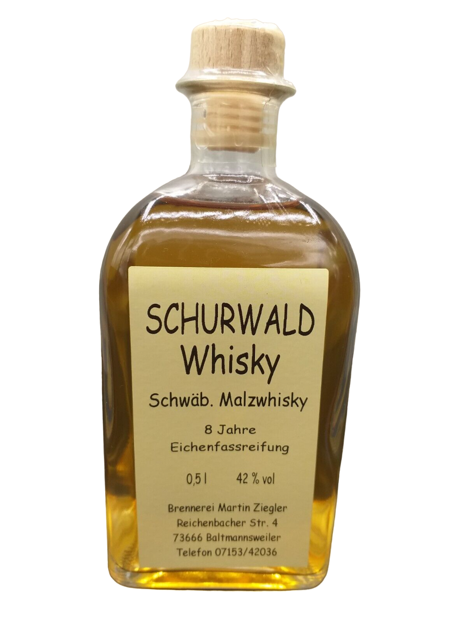 Schurwald 8 Jahre Schwäbischer Malzwhisky 42% VOL. (1x0,5ltr.) Eichenfassreifung