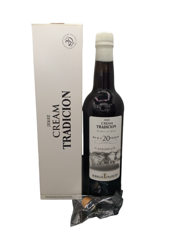 Bodegas 20 Jahre Jerez Cream Tradicion 18,5% VOL. (1x0,75ltr.) inkl. Korken-Stopfen OVP