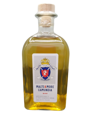 Malts&More Gamundia 3 years Calvados Germany 2015-2018 43% VOL. (1x0,5ltr.) Note: Bottle no. may vary!!!! See description Malts&More Gamundia 3 years Calvados Germany 2015-2018 43% VOL. (1x0,5ltr.) Note: Bottle no. may vary!!!! See description
