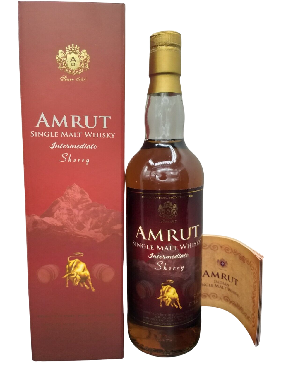 Amrut 2016 Intermediate Sherry Single Malt Whisky 57,1% VOL. (1x0,7ltr.) 01/2016