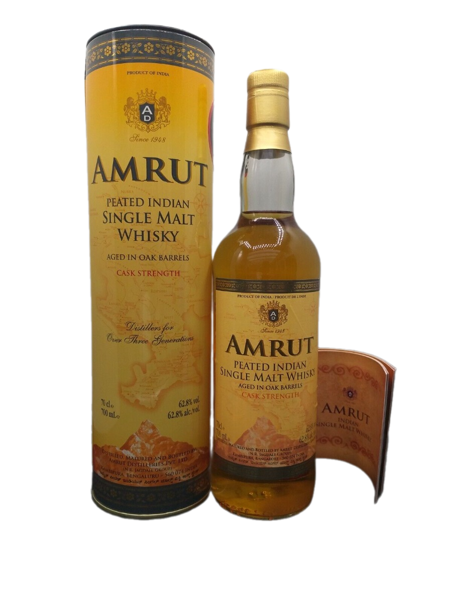 Amrut 2017 Cask Strength Aged in Oak Barells Peated Indian Single Malt Whisky 62,8% VOL. (1x0,7ltr.) OVP