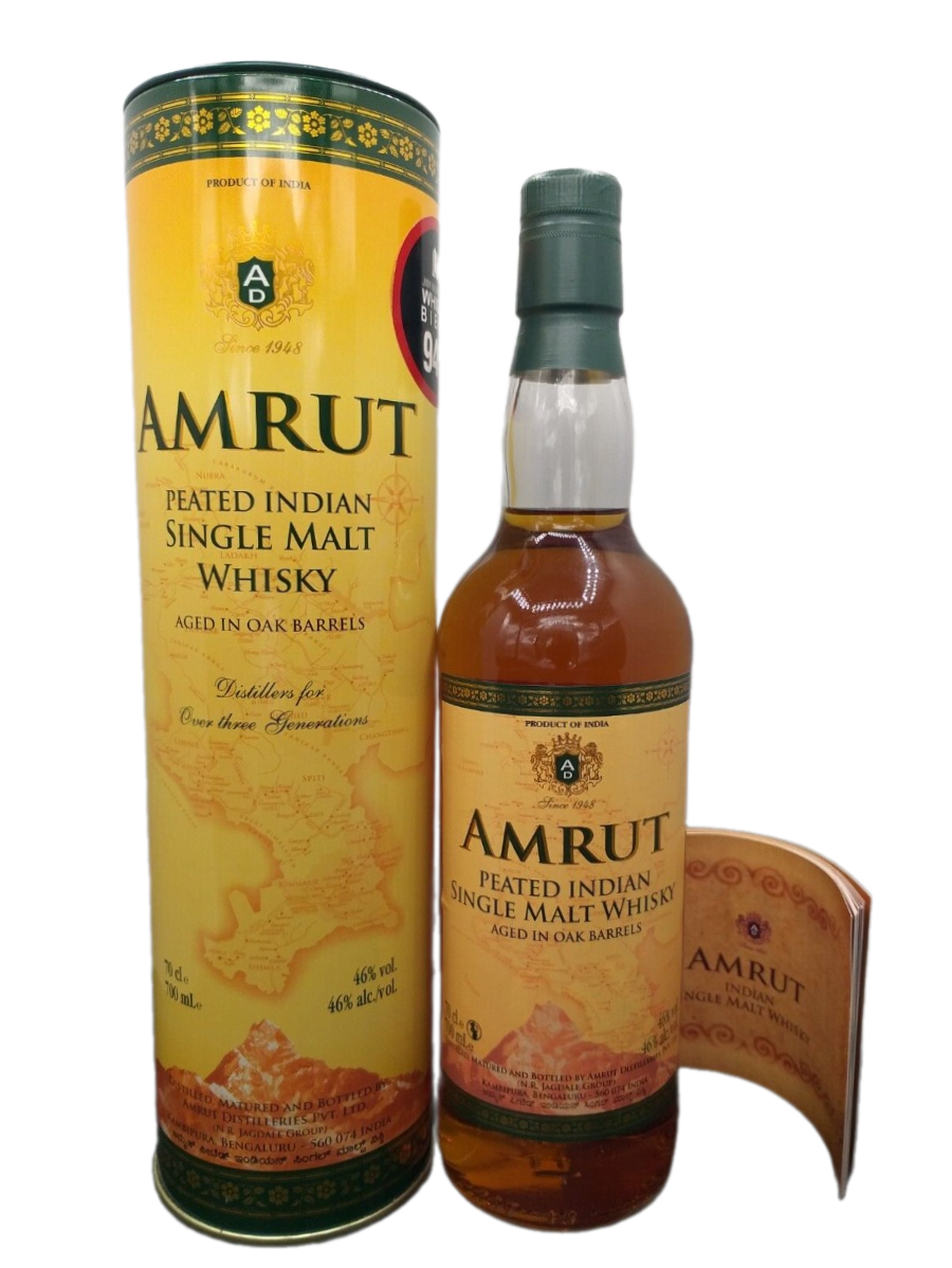 Amrut  2017 Cask Strength Aged in Oak Barells Peated Indian Single Malt Whisky 46% VOL. (1x0,7ltr.) OVP