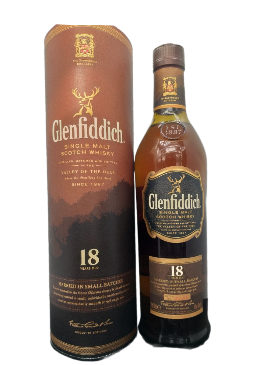 Glenfiddich 18 Jahre Single Malt Scotch Whisky 40% VOL. (1x0,7ltr.) inkl. Giftbox - Old Design
