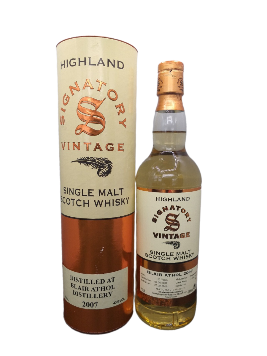 Signatory Vintage 2007 Blair Athol 10 Jahre Single Malt Scotch Whisky 43% VOL. (1x0,7ltr.) OVP  Older Version