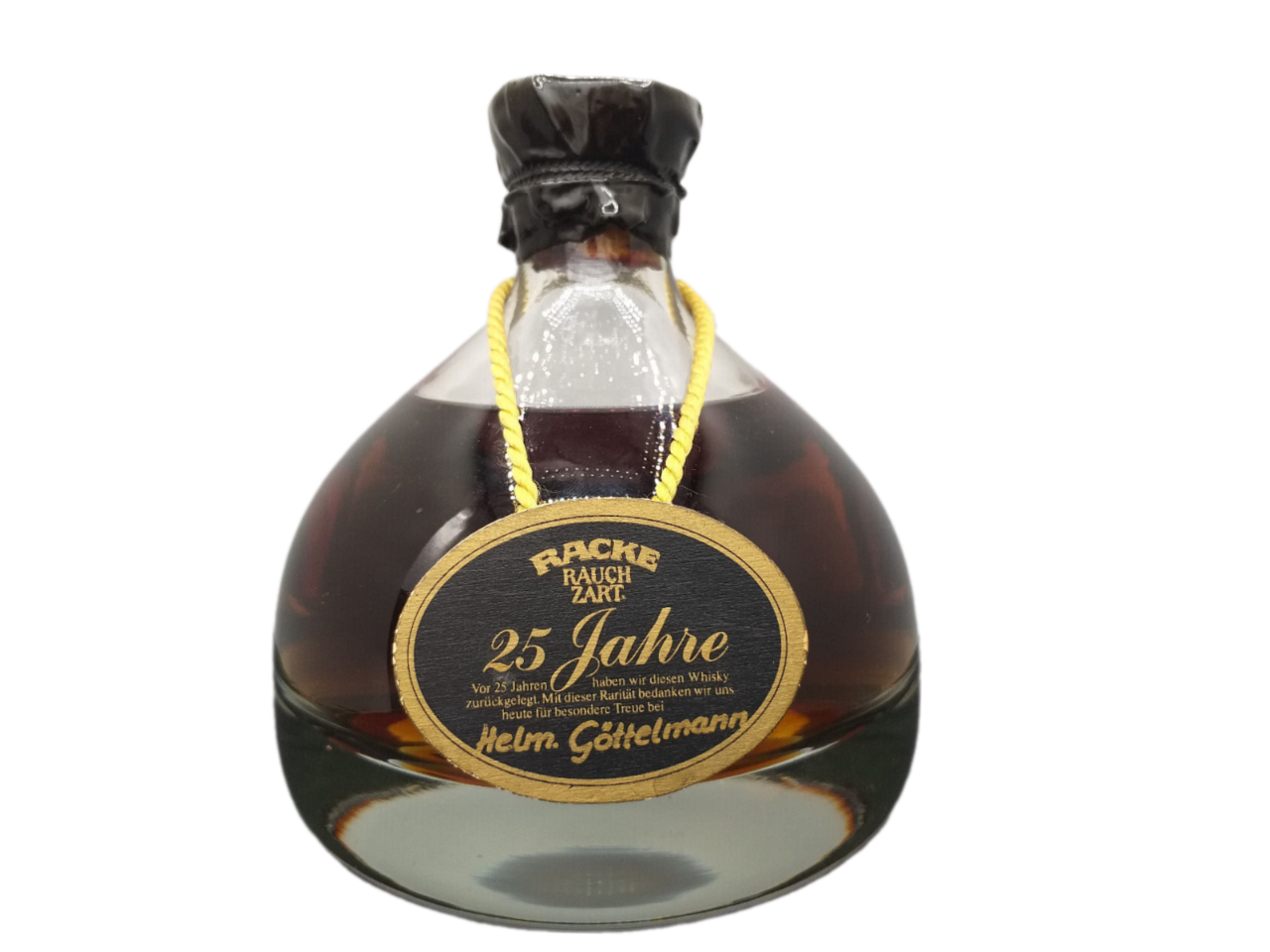 Racke Rauchzart 25 Jahre Whisky -ohne Alkoholangabe- (1x0,7ltr.) in mundgeblasener schwerer Kristallglasflasche Bitte Hinweis beachten!
