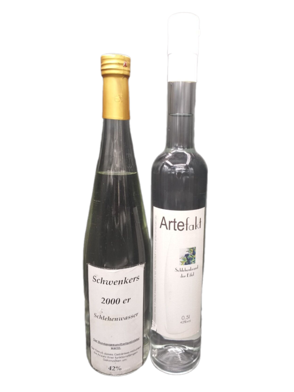 Schwenkers 2000er Schlehenwasser 42% VOL. (1x0,7ltr.) & Artefakt Schlehenbrand 42% VOL. (1x0,5ltr.) SET