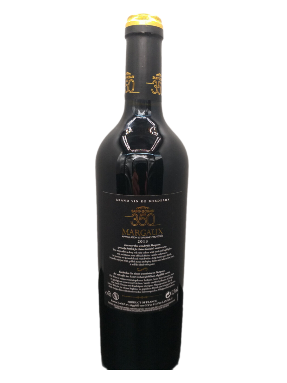 Saint-Gobain 350 Margaux 2013 12,5% VOL. (1x0,75ltr.) Grand Vin de Bordeaux - SAMMLERSTÜCK