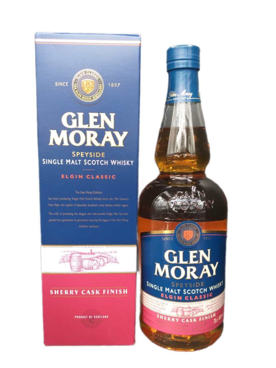 ​Glen Moray Elgin Classic Sherry Cask Speyside Single Malt Scotch Whisky 40% VOL. (1x0,7ltr.) OVP