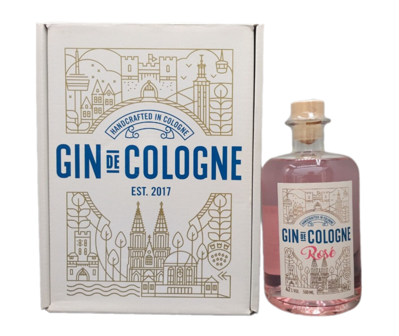 Gin de Cologne Rose 42% VOL. (1x0,5ltr.) Handcrafted in Cologne OVP