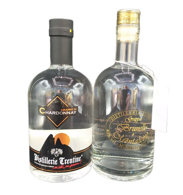 Trentine Grappa di Chardonnay & Grappa Brunello di Montalcino 40% VOL. (1x0,5ltr.)