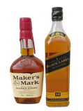 Maker's Mark Kentucky Straight Bourbon Whisky 45% VOL. & Johnnie Walker Black Label 12 Jahre Blended Scotch Whisky 40% VOL. (2x0,7ltr.) SET