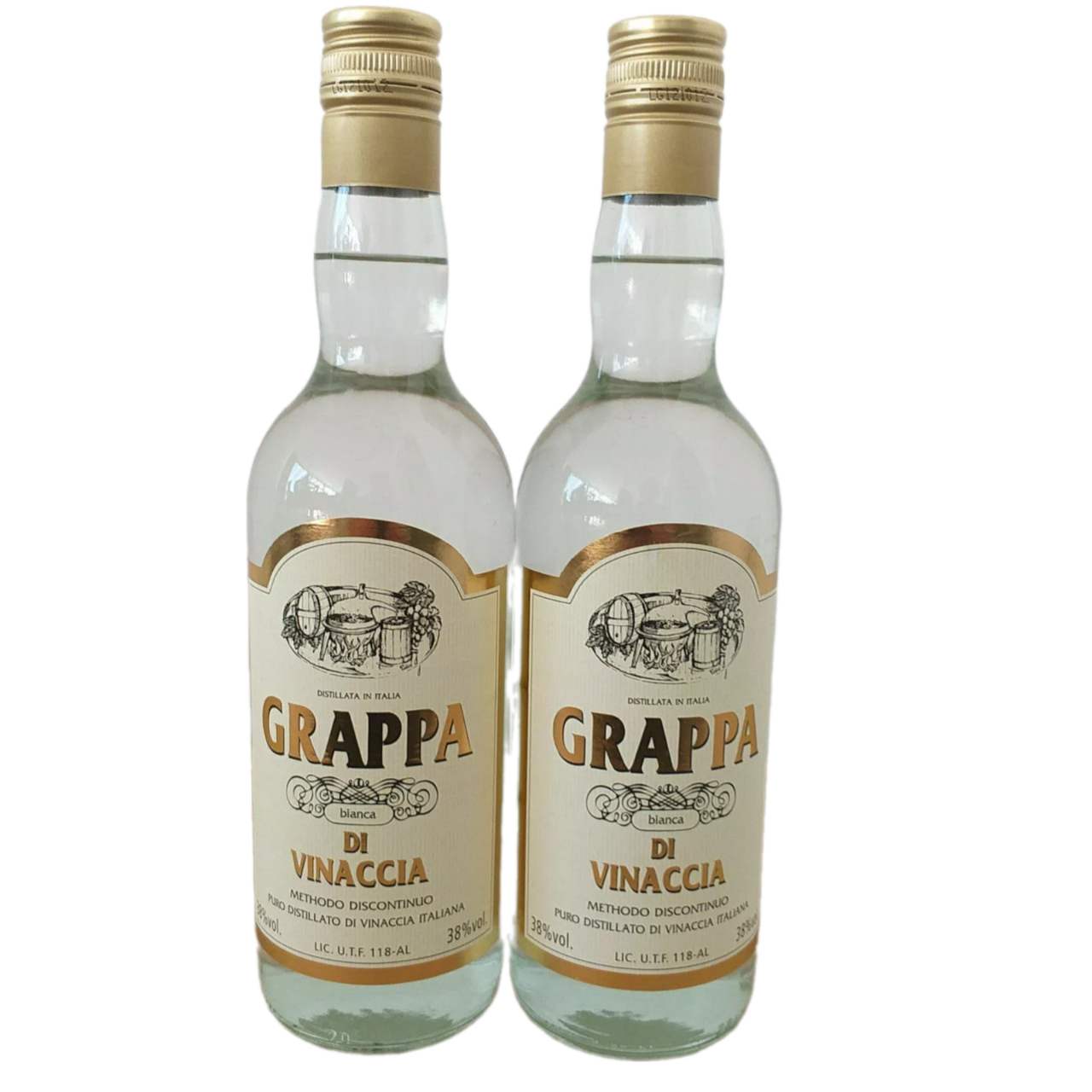 Grappa Bianca Di Vinaccia 38% VOL. (2x0,7ltr.) SET
