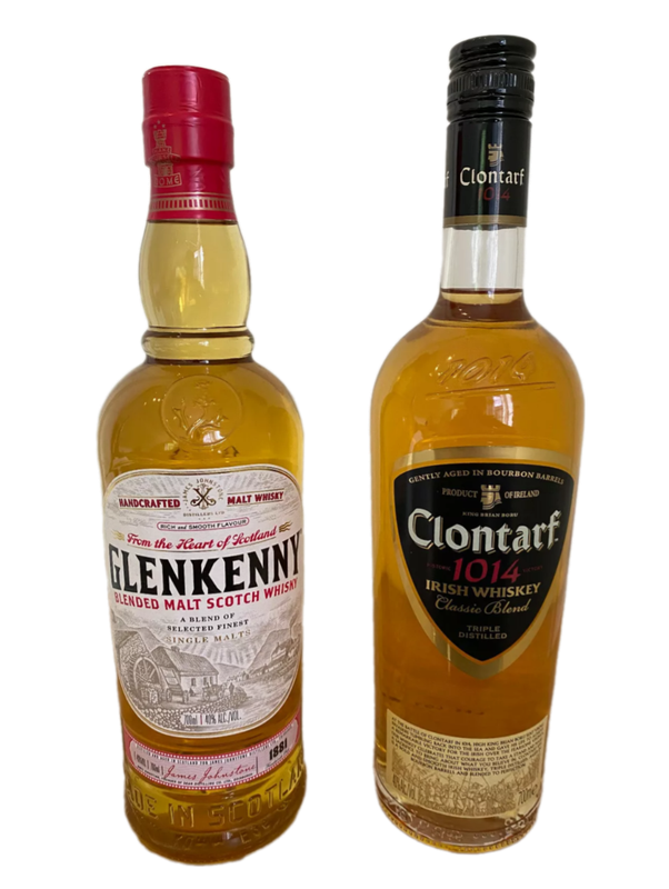 Glenkenny Blended Single Malt Scotch Whisky & Clontarf Historic 1014 Victory Classic Irish Whiskey 40% VOL. (2x0,7ltr.)