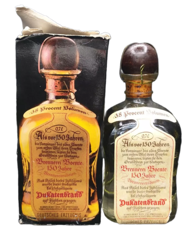 Boente Dukatenbrand Weizenkorn 38% VOL. (1x0,7ltr.) OVP Boente Dukatenbrand Weizenkorn 38% VOL. (1x0,7ltr.) OVP