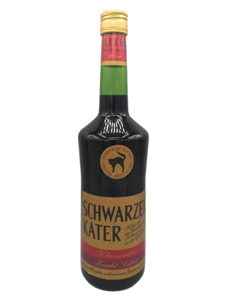 Schwarzer Kater Edel-Likör Schwarze Johannisbeere 28% VOL. (1x1,0ltr.)