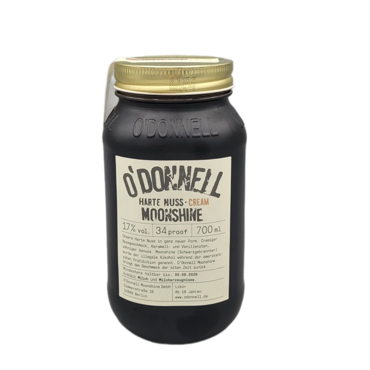 O'Donnell Moonshine Harte Nuss Cream 17% VOL. (1x0,7ltr.)