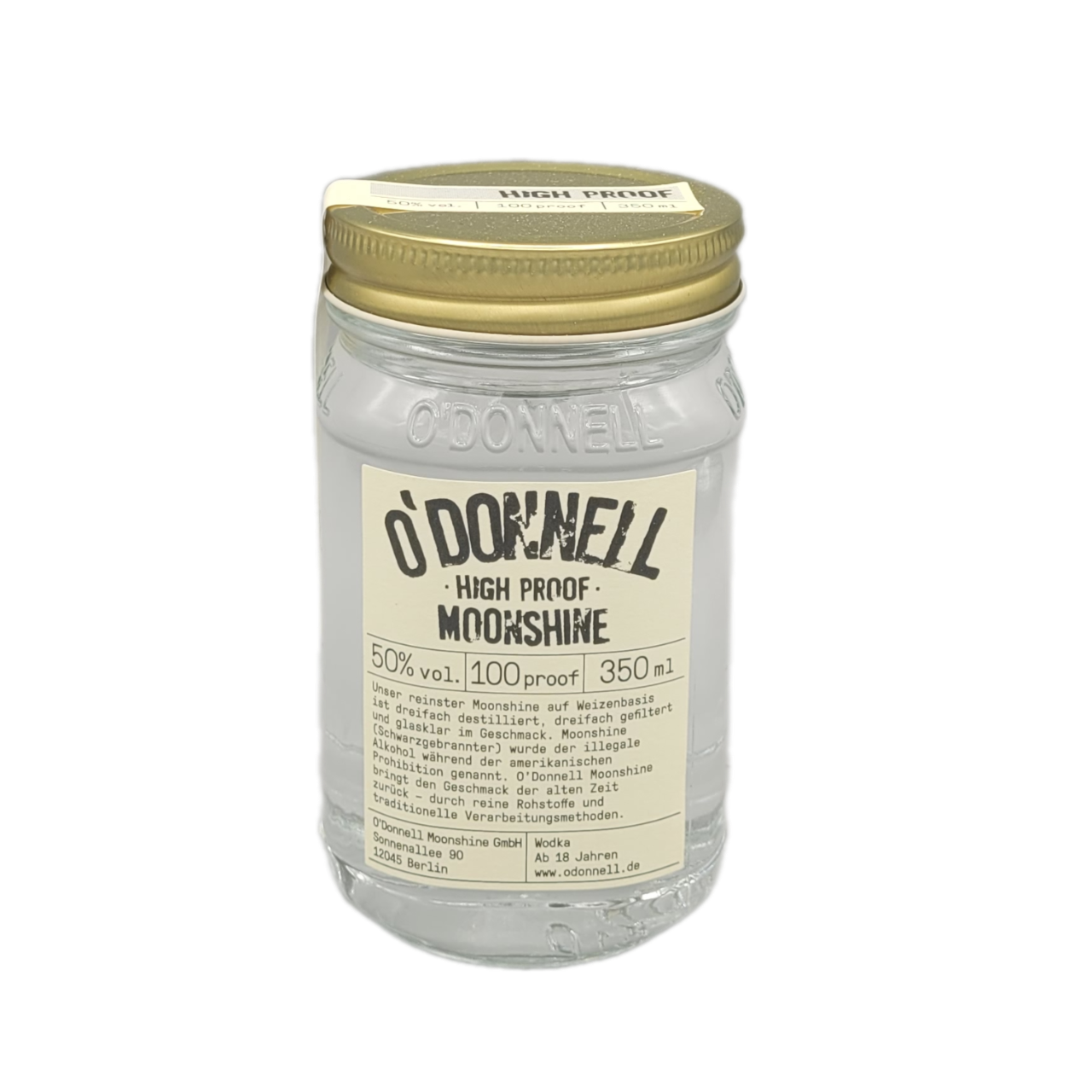 O'Donnell Moonshine High Proof Wodka 50% VOL. (1x0,35ltr.)