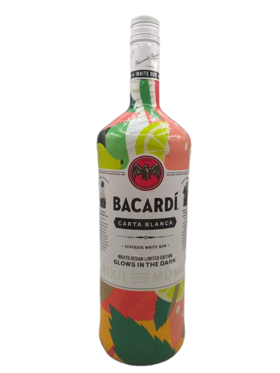 Bacardi Glows in the Dark Carta Blanca Rum 37,5% VOL. (1x1,5ltr.) Magnumflasche Limited Edition