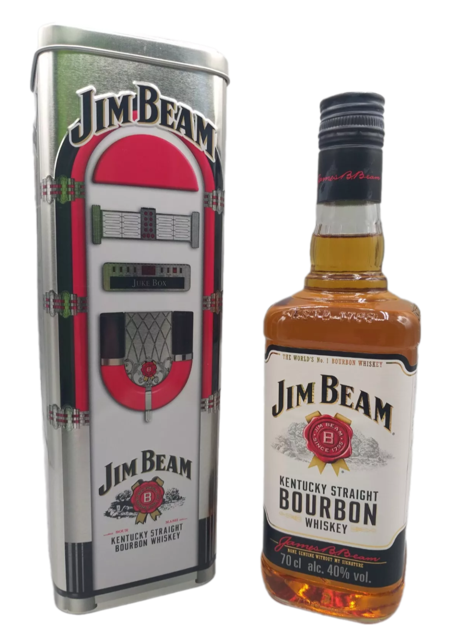 Jim Beam Kentucky Straight Bourbon Whiskey 40% VOL. (1x0,7ltr.) OVP (Metalldose)
