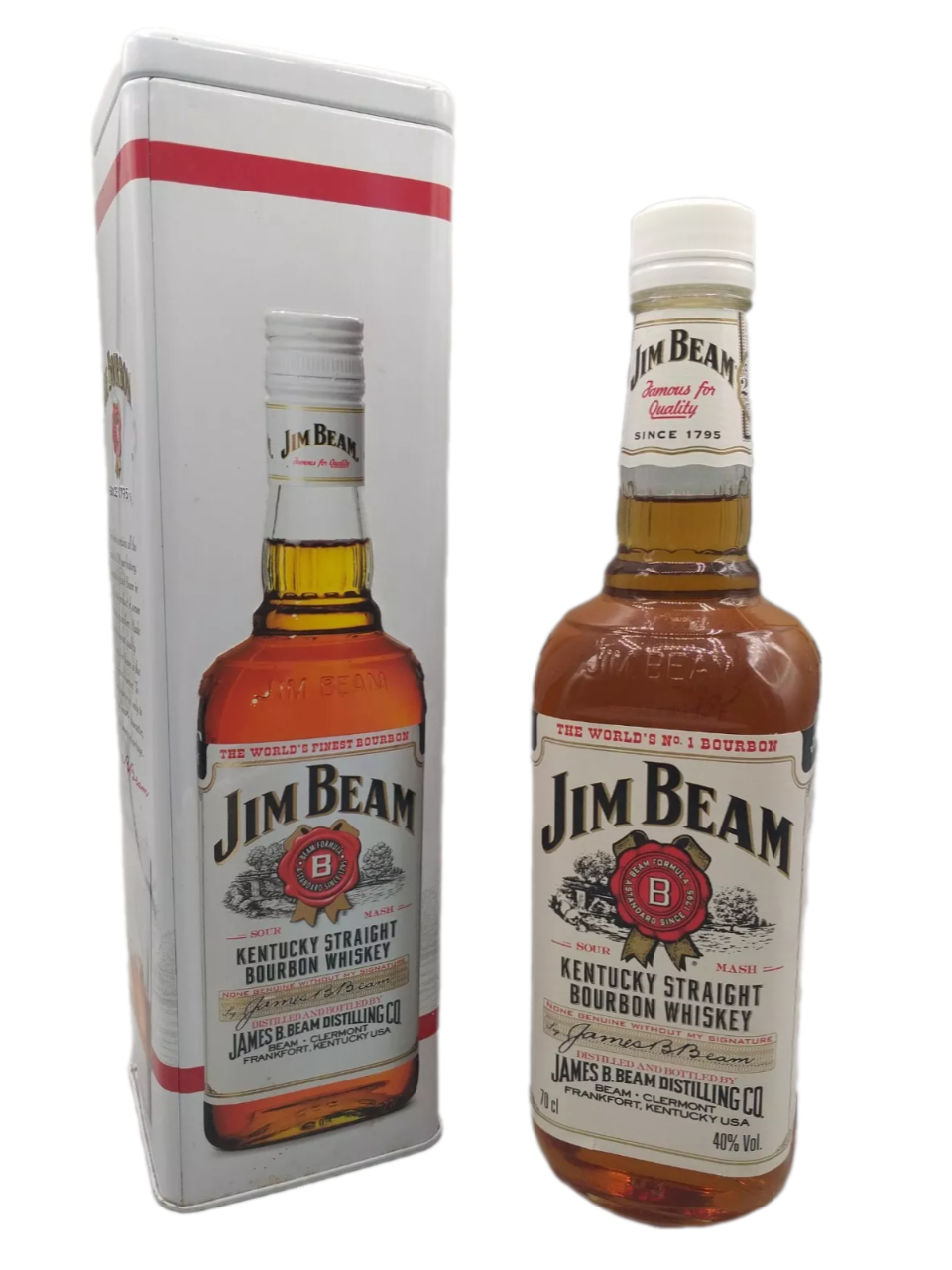 Jim Beam Kentucky Straight Bourbon Whiskey 40% VOL. (1x0,7ltr.) OVP (Metalldose)