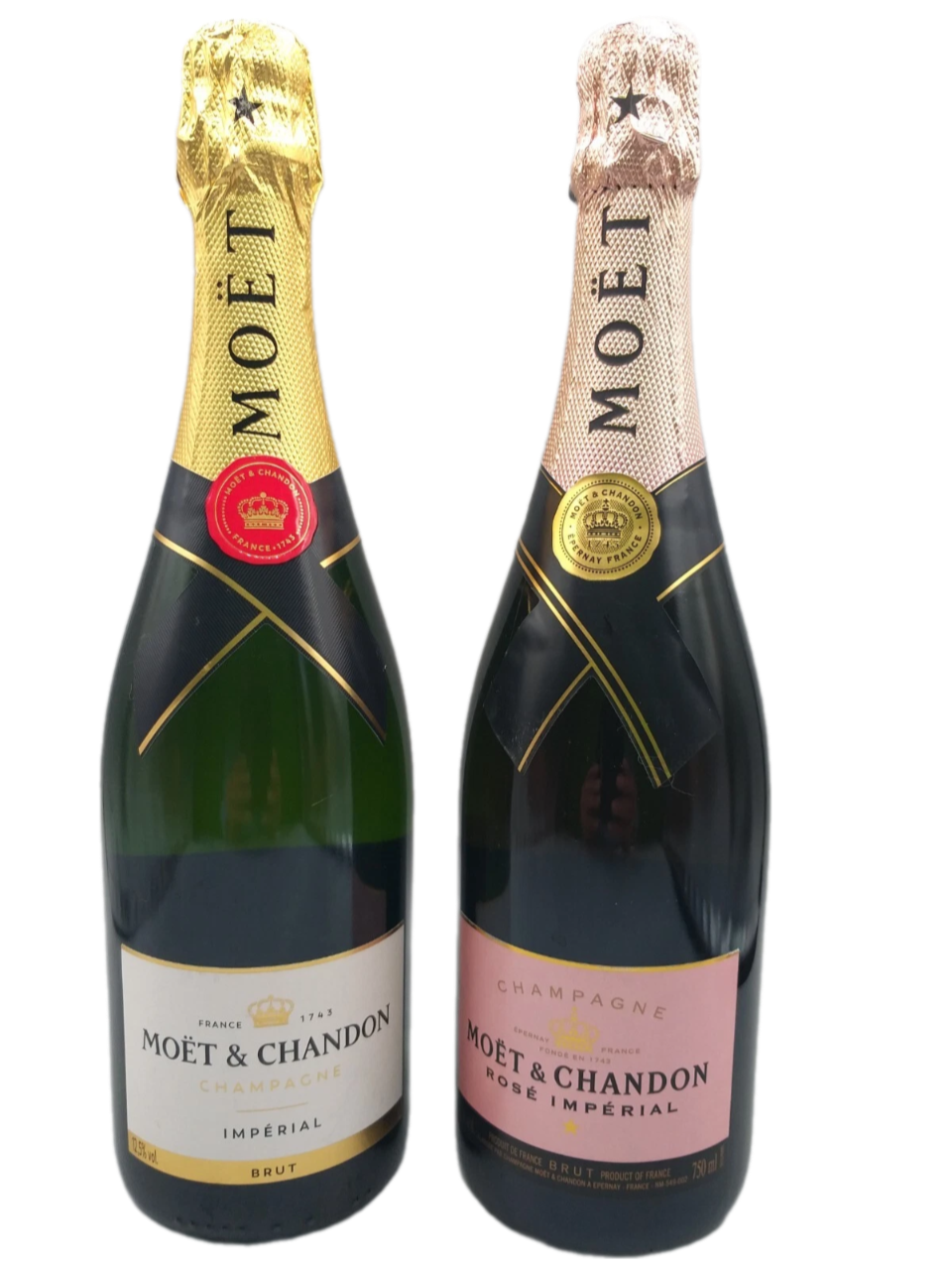 Moet & Chandon Brut Imperial + Rosé Imperial Champagner  12,5% VOL. (2x0,75ltr.) SET