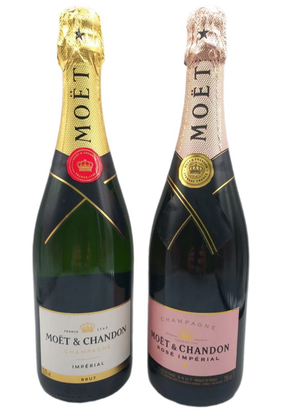 Moet & Chandon Brut Imperial + Rosé Imperial Champagner 12,5% VOL. (2x0,75ltr.) SET Moet & Chandon Brut Imperial + Rosé Imperial Champagner 12,5% VOL. (2x0,75ltr.) SET