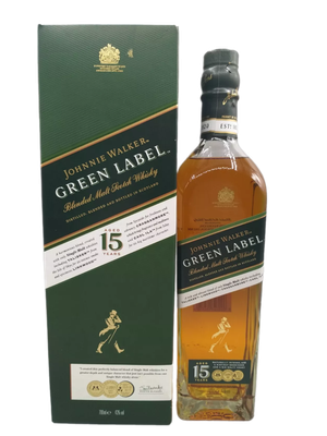 Johnnie Walker 15 Jahre Green Label Blended Malt Scotch Whisky 43% VOL. (1x0,7ltr.) OVP