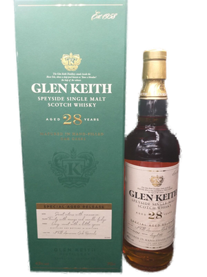 Glen Keith 28 Jahre Special Aged Release Speyside Single Malt Scotch Whisky 43% VOL. Bottled 08/21 (1x0,7ltr.) OVP