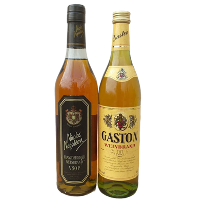 Nicolas Napeoleon VSOP Weinbrand & Gaston Weinbrand 36% VOL. (2x0,7ltr.) SET