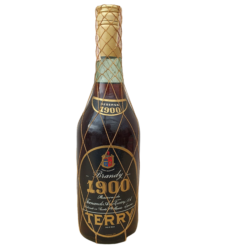Terry 1900 Reserva Brandy 40% VOL. (1x0,75ltr.) Original span. Pesetas-Steuerbanderole