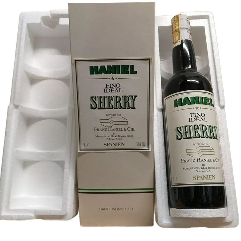Haniel Fino Ideal Sherry 18% VOL. Oldenburg-Portugiesische Dampfschiffs-Rhederei (1x0,7ltr.) OVP Haniel Fino Ideal Sherry 18% VOL. Oldenburg-Portugiesische Dampfschiffs-Rhederei (1x0,7ltr.) OVP