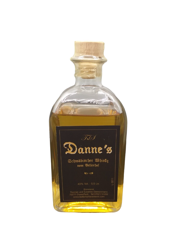 Danne's 2004 Schwäbischer Whisky vom Bellerhof 43% VOL. (1x0,5ltr.) Flasche Nr. 217