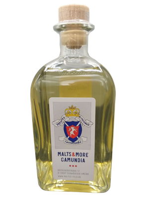 Malts&More Gamundia Mirabelle in oak cask 43% VOL. (1x0,5ltr.) Note: Bottle no. may vary!!!! See description Malts&More Gamundia Mirabelle in oak cask 43% VOL. (1x0,5ltr.) Note: Bottle no. may vary!!!! See description