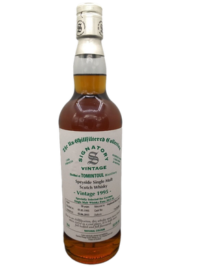 Signatory Vintage 1995 Tomintoul 20 Jahre Speyside Single Malt Scotch Whisky Scotland 53,4% VOL. (1x0,7ltr.) The Un-Chillfiltered Collection 05/95-06/15 Cask No. 1 / 716 Bottles Signatory Vintage 1995 Tomintoul 20 Jahre Speyside Single Malt Scotch Whisky Scotland 53,4% VOL. (1x0,7ltr.) The Un-Chillfiltered Collection 05/95-06/15 Cask No. 1 / 716 Bottles