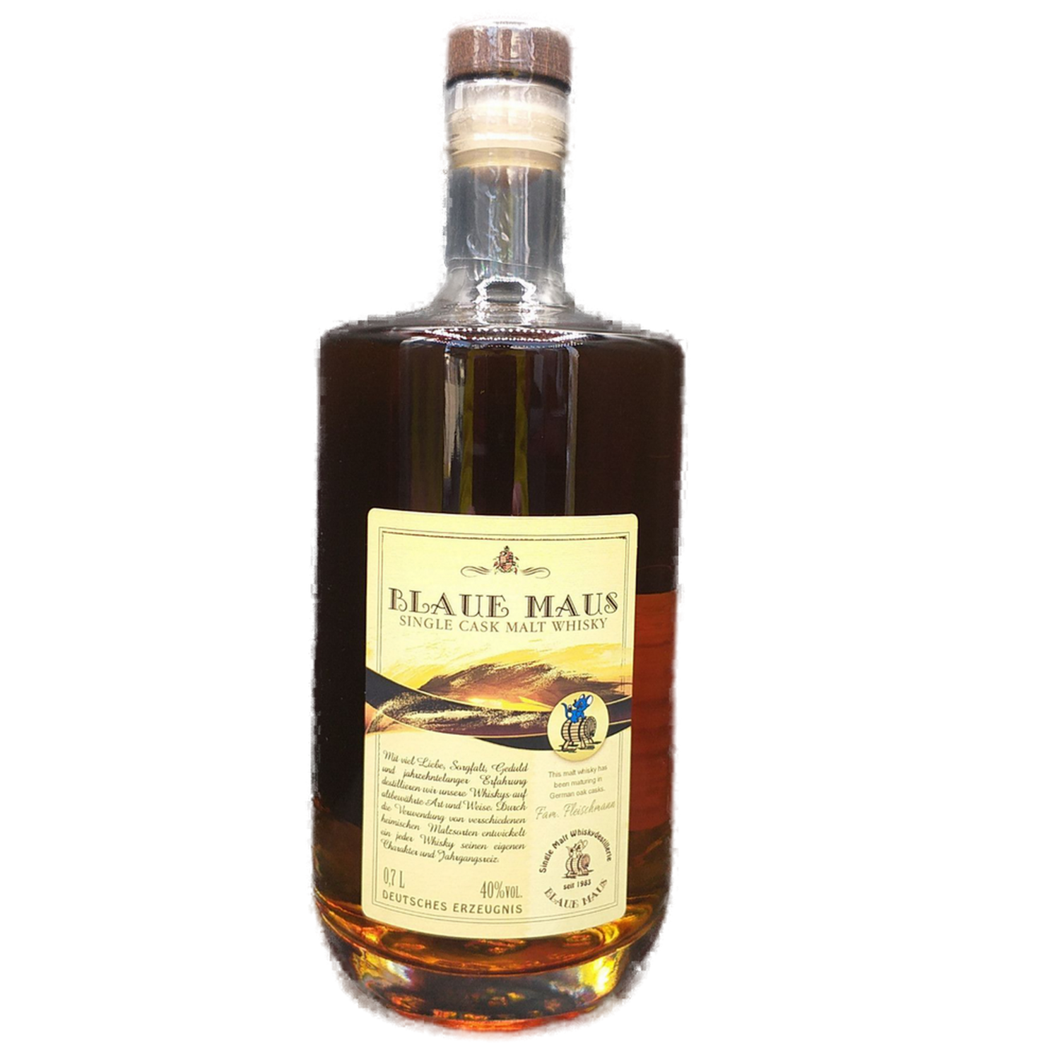 Blaue Maus Single Cask Malt Whisky 40% VOL. (1x0,7ltr.) 06/2013 Fass/Los Nr. 3 Blaue Maus Single Cask Malt Whisky 40% VOL. (1x0,7ltr.) 06/2013 Fass/Los Nr. 3