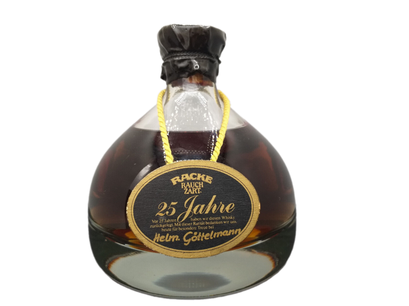 Racke Rauchzart 25 Jahre Whisky -ohne Alkoholangabe- (1x0,7ltr.) in mundgeblasener schwerer Kristallglasflasche Bitte Hinweis beachten!