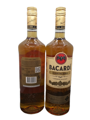 Bacardi Carta Oro Superior Gold Rum 37,5% VOL. (2x1,0ltr.) SET Bacardi Carta Oro Superior Gold Rum 37,5% VOL. (2x1,0ltr.) SET